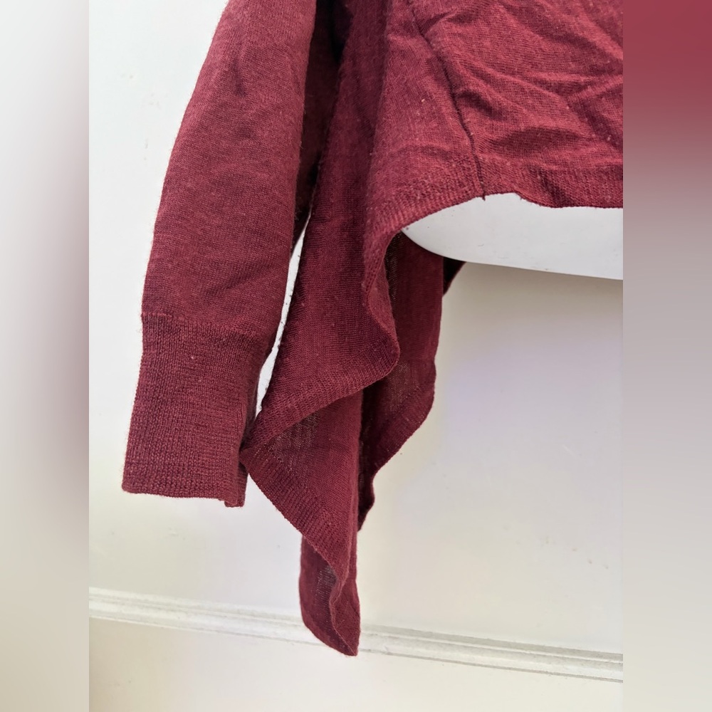 Eileen Fisher Asymmetrical Knit Sweater - Deep Burgundy - Picture 7 of 8